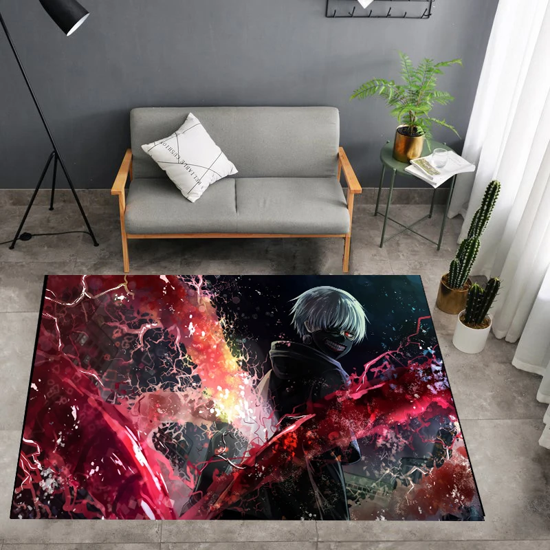Мультяшный Токийский большой коврик для пола Придверный Квадратный Ковер