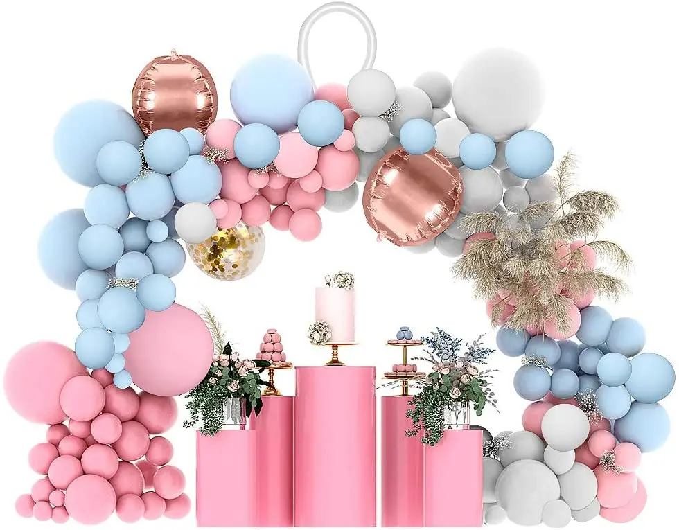 219 шт. гирлянда с воздушными шарами Фотофон из искусственного латекса розового и