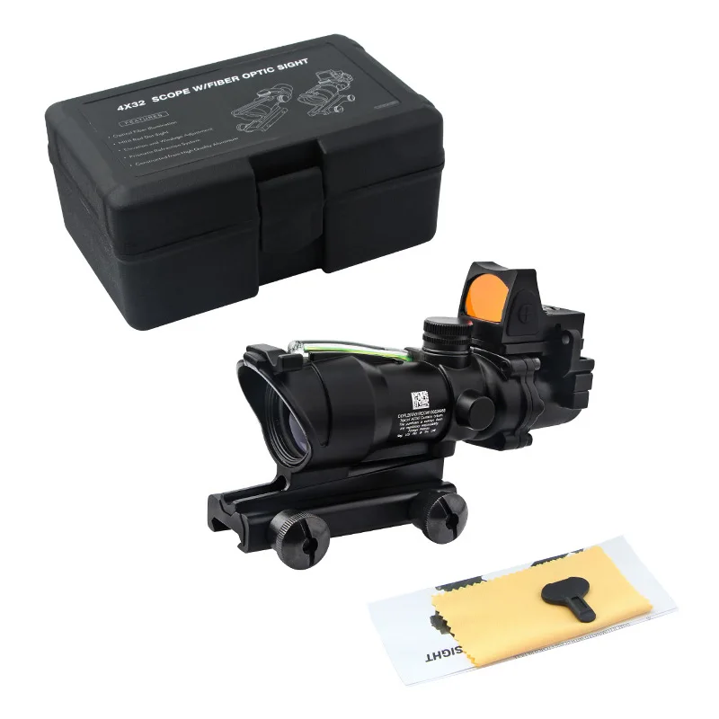 Тактический Оптический прицел Trijicon ACOG 4x32 реальная фотолупа с красной подсветкой