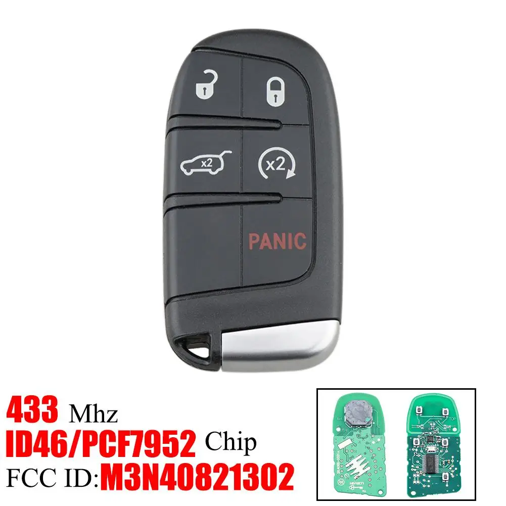 

Keyless Smart Remote Key Fob For Jeep Grand Cherokee M3N40821302 433 MHz