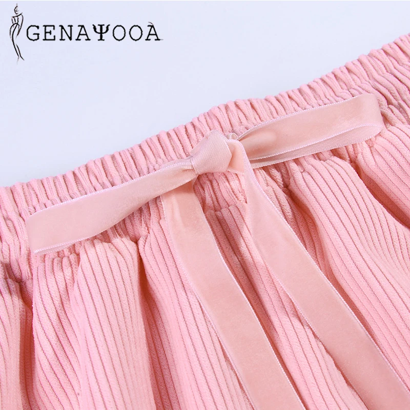 

Genayooa Flare Sleeve Top And Shorts Set Pink O Neck Two Piece Set Matching Sets Streetwear 2 piece set women tracksuit Autumn