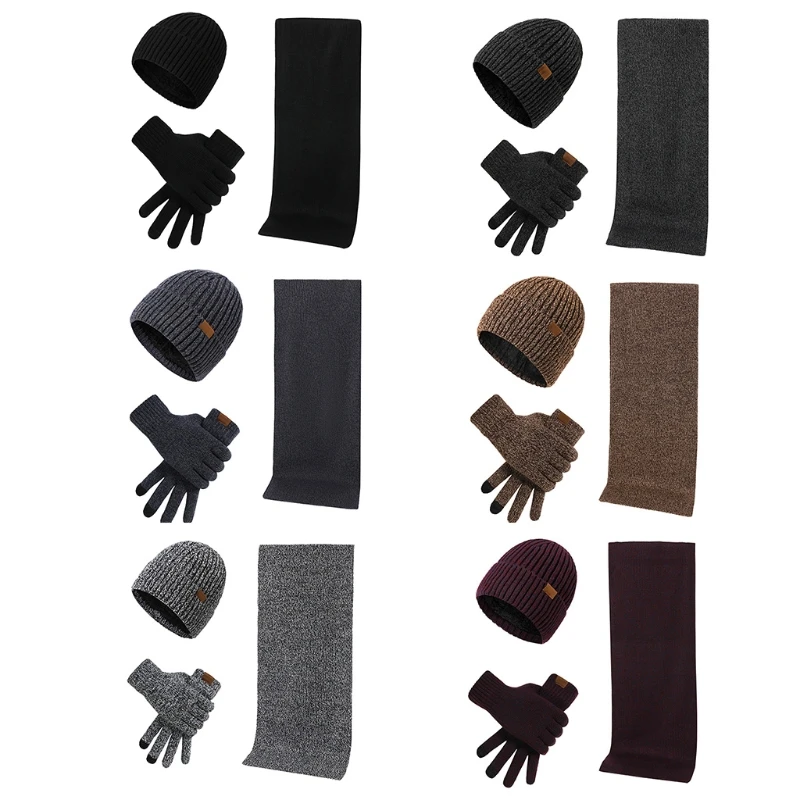 

Winter Beanie Scarf Gloves Men Women Touch Screen Glove Cold Weather Warm Gloves Freezer Work Gloves Suit for Running