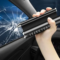 rescue hammer urgent glass breaker temporary car parking card scroll numbers alloy aromatherapy bracket car phone holder 4 in 1