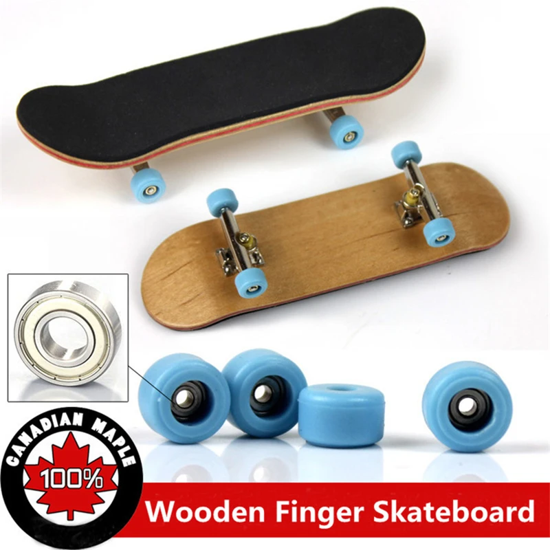 

Professional Type Bearing Wheels Skid Pad Maple Wood Finger Skateboard Alloy Stent Bearing Wheel Fingerboard Novelty Toy