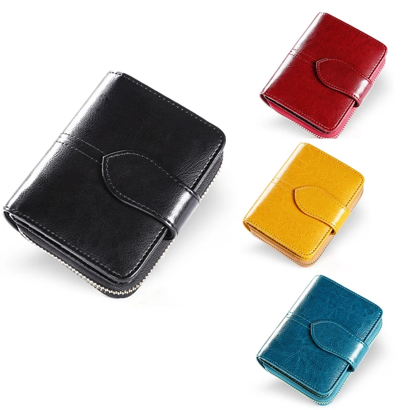 

GERUOLA Ladies Wallet Short Coin Purse Card Case Leather Multi-Card