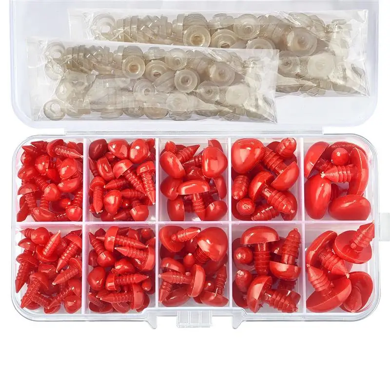 

125pcs/Box 6/8/11/12/17mm Mini Black Plastic Safety Triangle Nose For Toy Doll For Teddy Dog Stuffed Animals Dolls Accessories