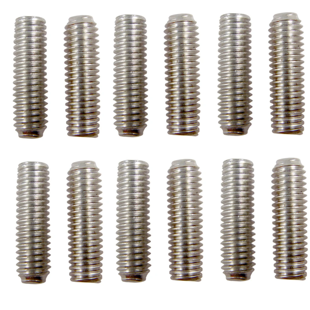 

Pack of 12 Iron Bridge Tailpiece Saddle Height Adjustment Screws Dia. 2.5mm for Electric Guitar Parts Silver