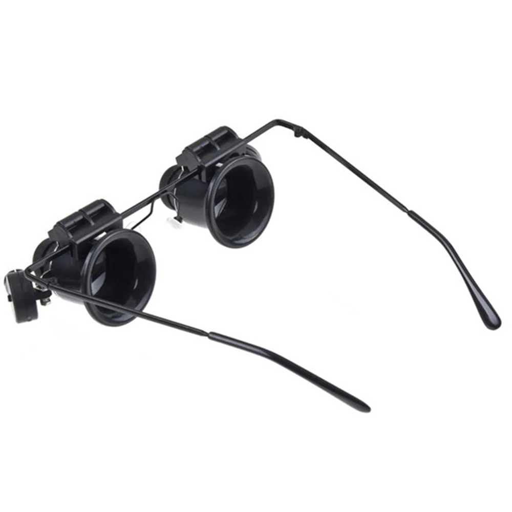 

Wearing Type 20X Magnifier,Dual Eye Lens Loupe,Jeweler Magnifying Glass Optical Lens Tool with 2 LED Light for Electronic Repair
