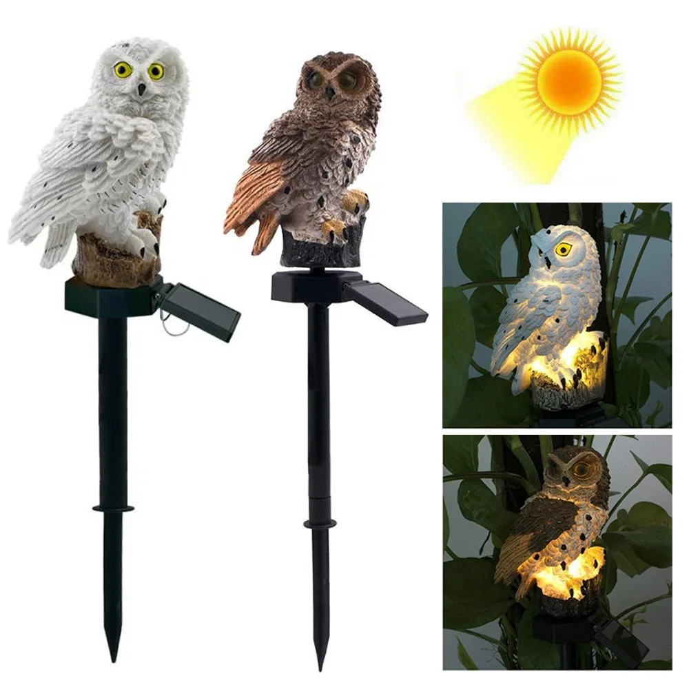 

Solar Owl Plug-in Light Resin Crafts Garden Lawn LED Light Outdoor Waterproof Decorative Landscape Light
