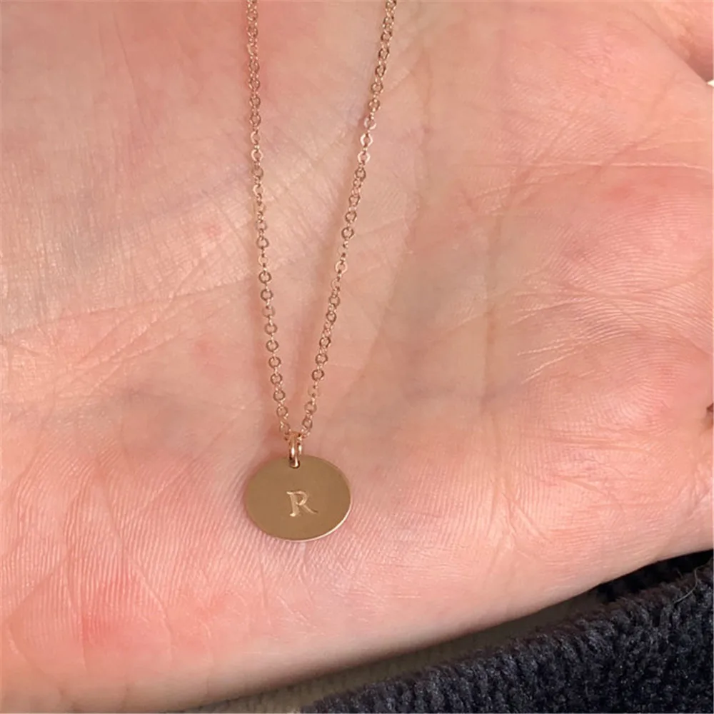 

AurolaCo Customized Name Necklace Personalized Stainless Steel Gold Choker Pendant Nameplate Necklace For Women Jewelry Gift