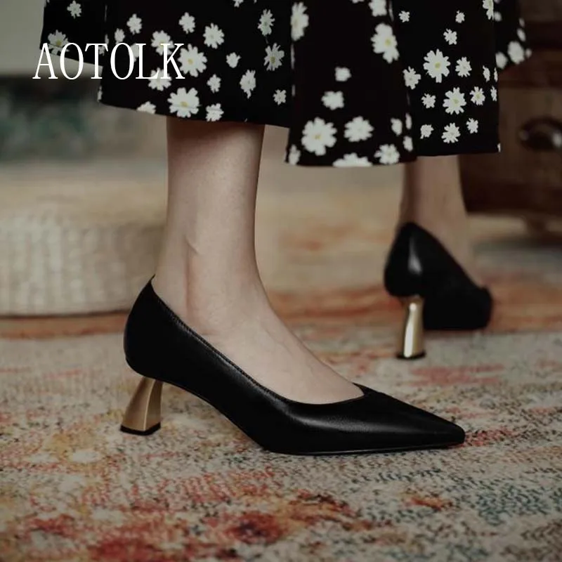 

Туфли-лодочки женские на высоком каблуке, брендовые удобные, Повседневная Классическая обувь, осень 2020