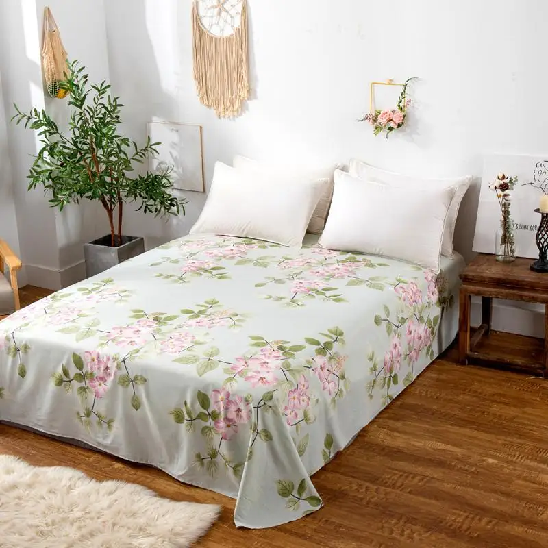 

200x230cm Printed Bed Flat Sheets Soft Pure Cotton Bed Flat Sheets Quilted Bedspread Bedding Cover Comforter for Full Sizes