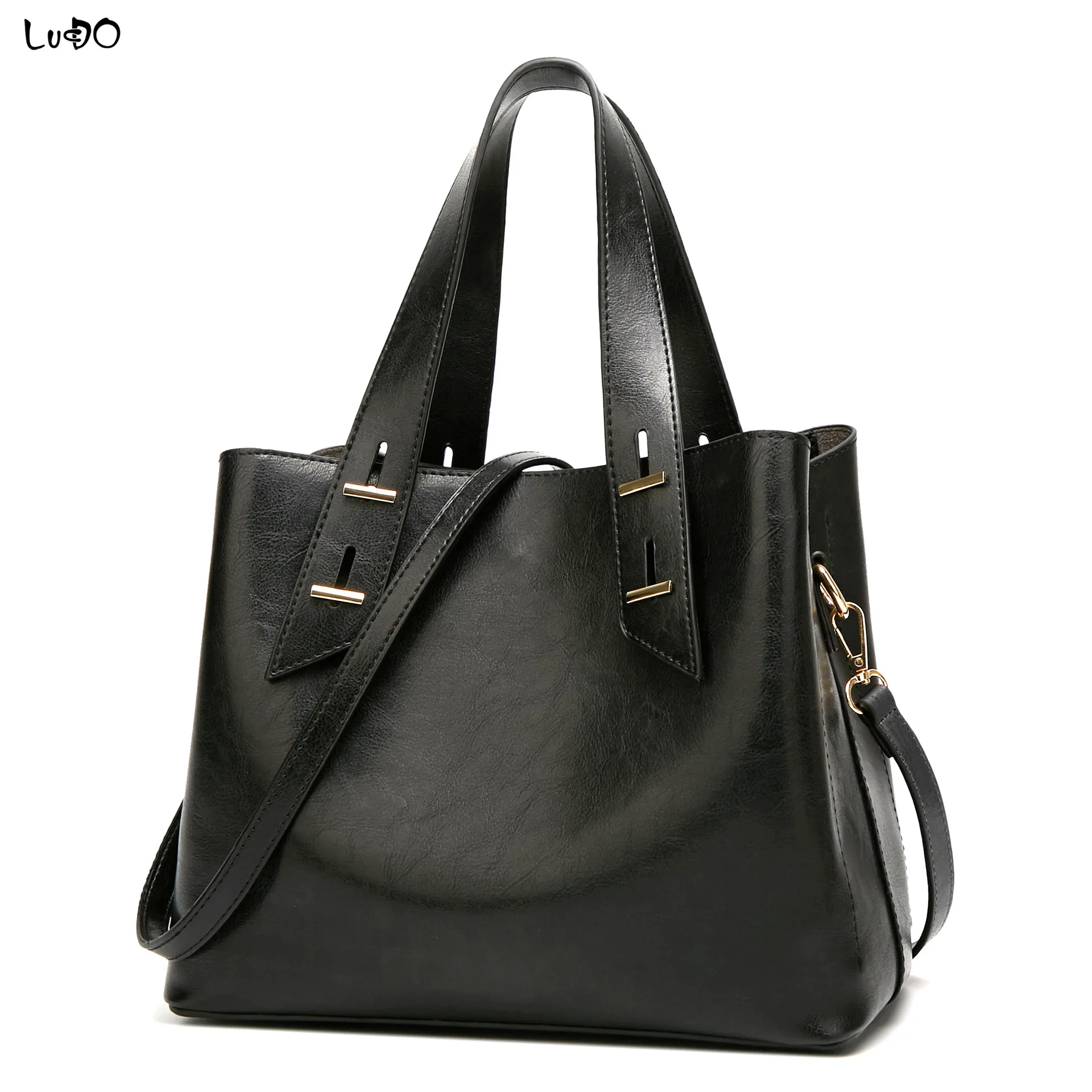 

LUCDO New Large Capacity Handbag High Quality Soft Leather Casual Female Shoulder Bags Ladies Crossbody Bags For Women 2020