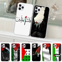 palestine flag phone case for iphone 13 12 11 pro max mini xs x xr 7 8 6 6s plus se 2020 transparent funda