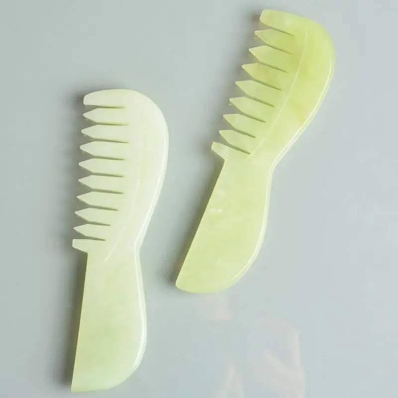 

Скребок гуаша из натурального нефрита, 1 шт., в форме расчески, гуа-Ша массаж, инструменты для головы, меридиан, скребок акупунктура, лечебный ...