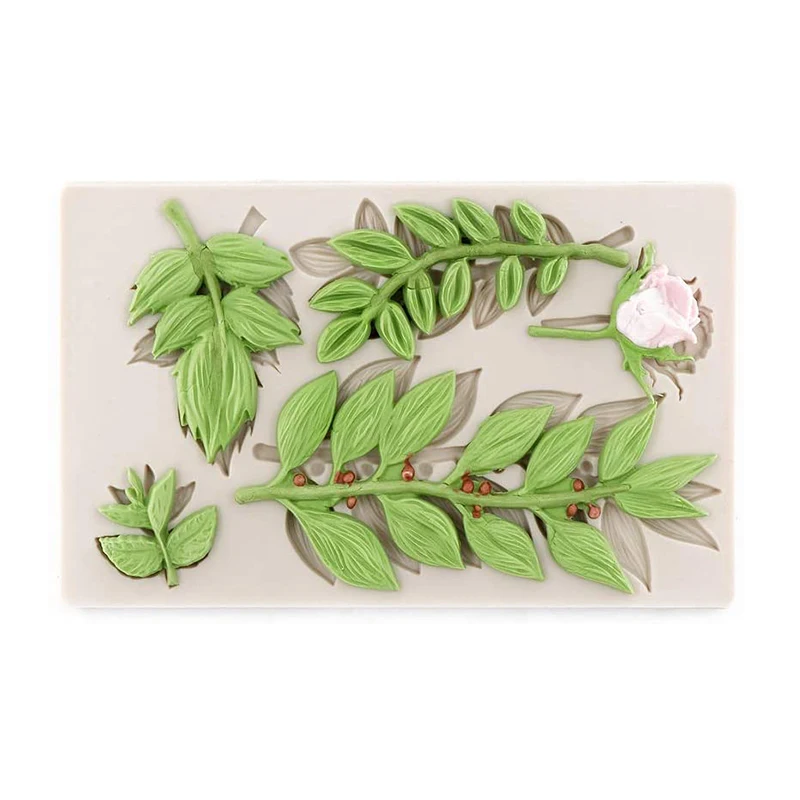 Силиконовые формы для украшения тортов в виде листьев помадки листья роз клейкая