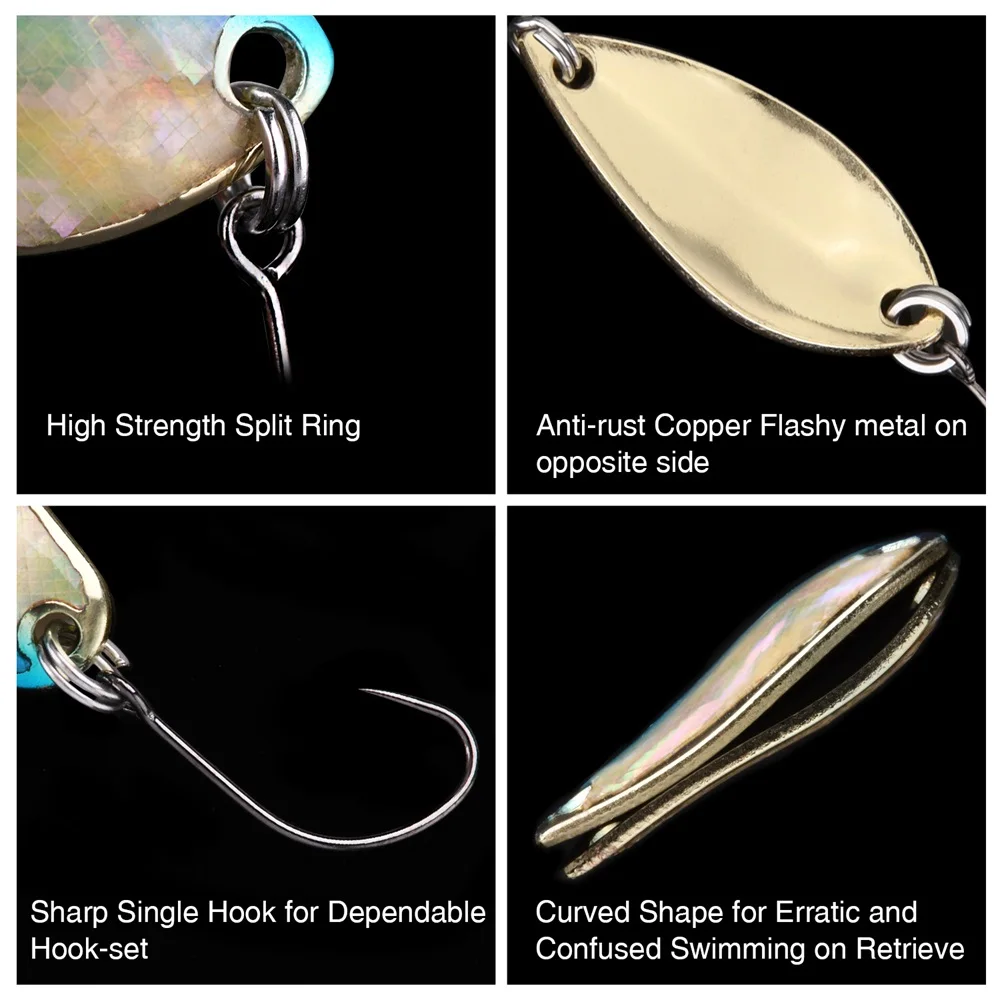 Goture 12pcs/lot Spoon Fishing Lure Wobbler 2.8g 4g Micro Hard Artificial Bait for Trout Freshwater Fishing