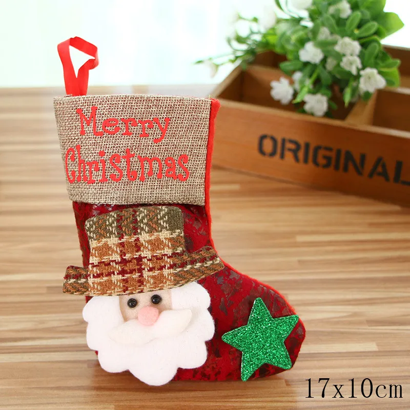 style 4-13-santa Подарки на год, сумка, Рождественский чулок, рождественские украшения для дома, Navidad, носки, Natal Tree Decoration Noel, сделай сам, поставки - Цвет: style 4-13-santa