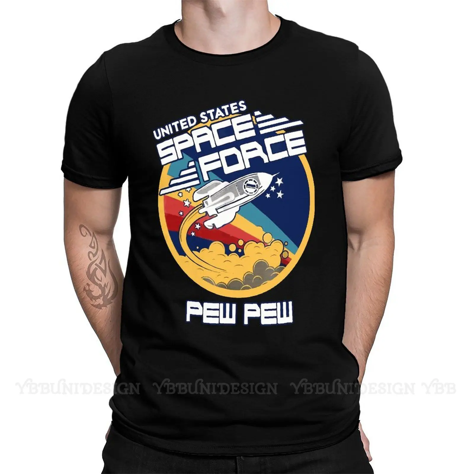 

Новое поступление футболки США космические силы PEW дизайн рубашки Круглый вырез хлопок для мужчин футболки