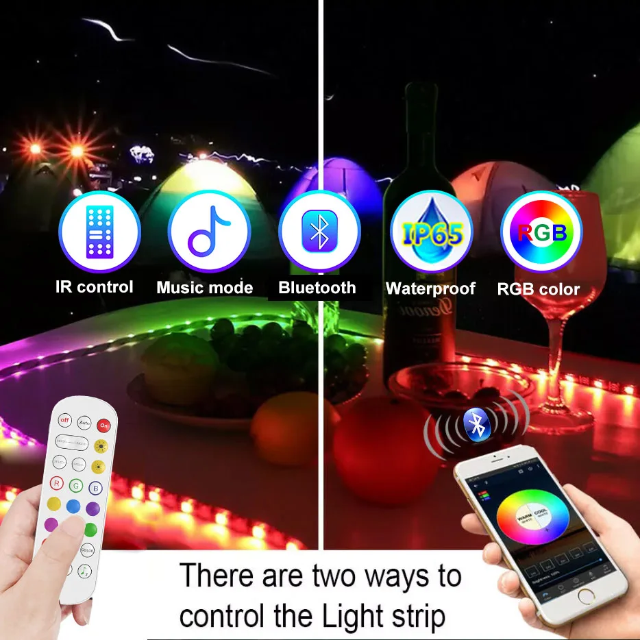 

25M 30M 5050 Waterproof 2835 WIFI RGB Flexible Tape Led Ribbon 5M 10M 15M 20M With Phone APP Control Led Lights Strips Bluetooth