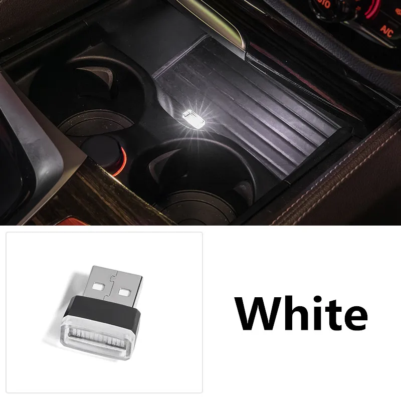 Автомобильный Стайлинг подстаканник коробка для хранения USB декоративная лампа