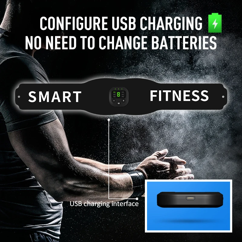 

New Fitness Belt Lazy Home Sports Relax Digital Display Charging EMS Micro Current Fitness Muscle Abdominal Muscle Stick