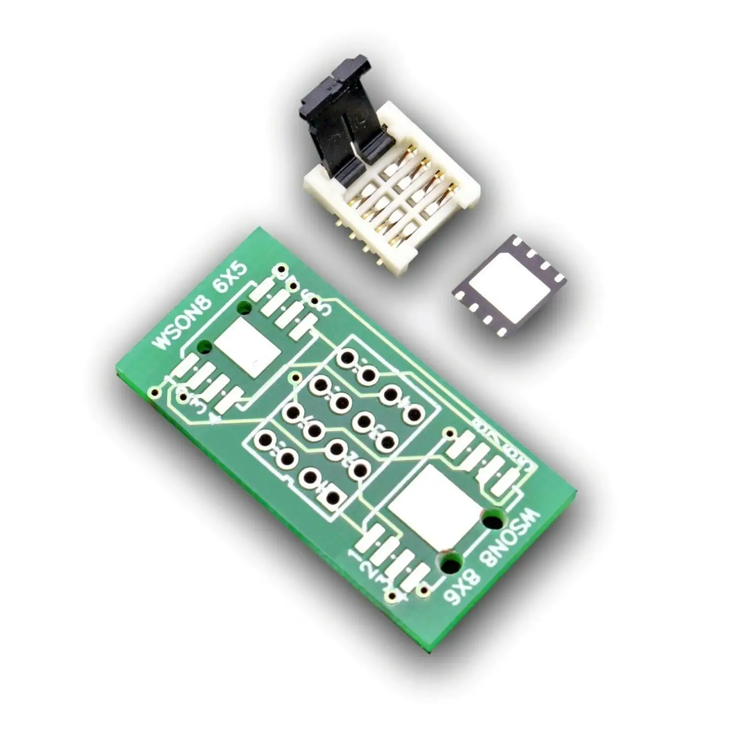 SMD SPI IC Socket Adapter + PCB for WSON8 5x6mm Chips Flash 25x 24x DFN8 QFN8|Интегральные схемы| |