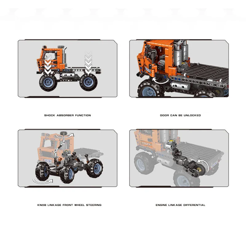 Технические мс внедорожного автомобиля строительный блок сборка модель драйвер