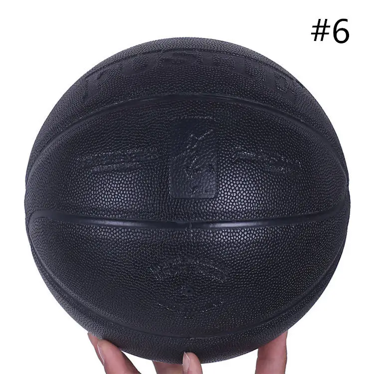 Black SIZE 6 Стандартный размер#5/#6#7 PU баскетбол износостойкий влагопоглощающий нескользящий Профессиональный тренировочный Баскетбол - Цвет: Black SIZE 6
