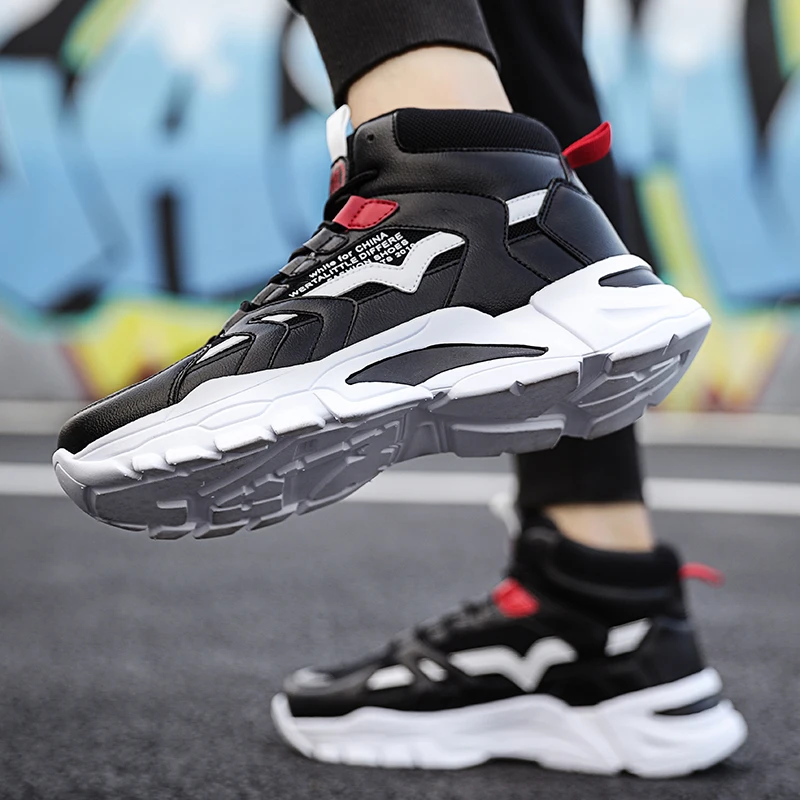 

2019 Winter Spring Designer Sneaker Men Combination Soles Boots Mens Shoes Fashion Casual Shoes High Top Quality Size 39-44