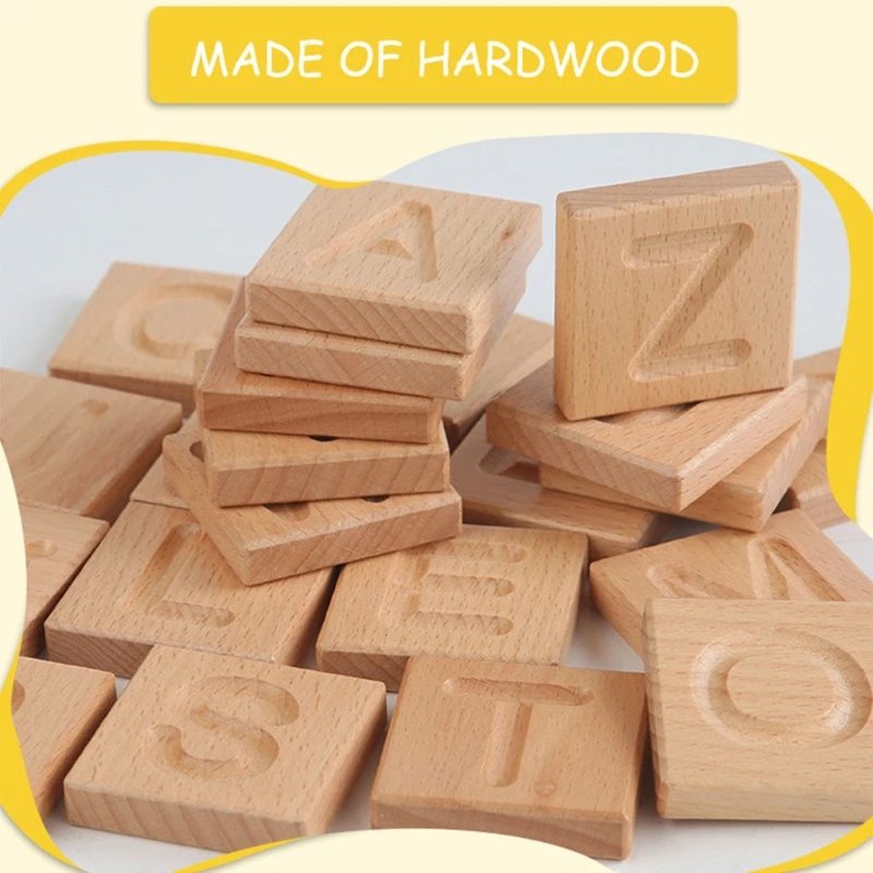 

Wood Educational ABC Toy with Alphabet Cards Wood Stylus Pen for Boys and Girls
