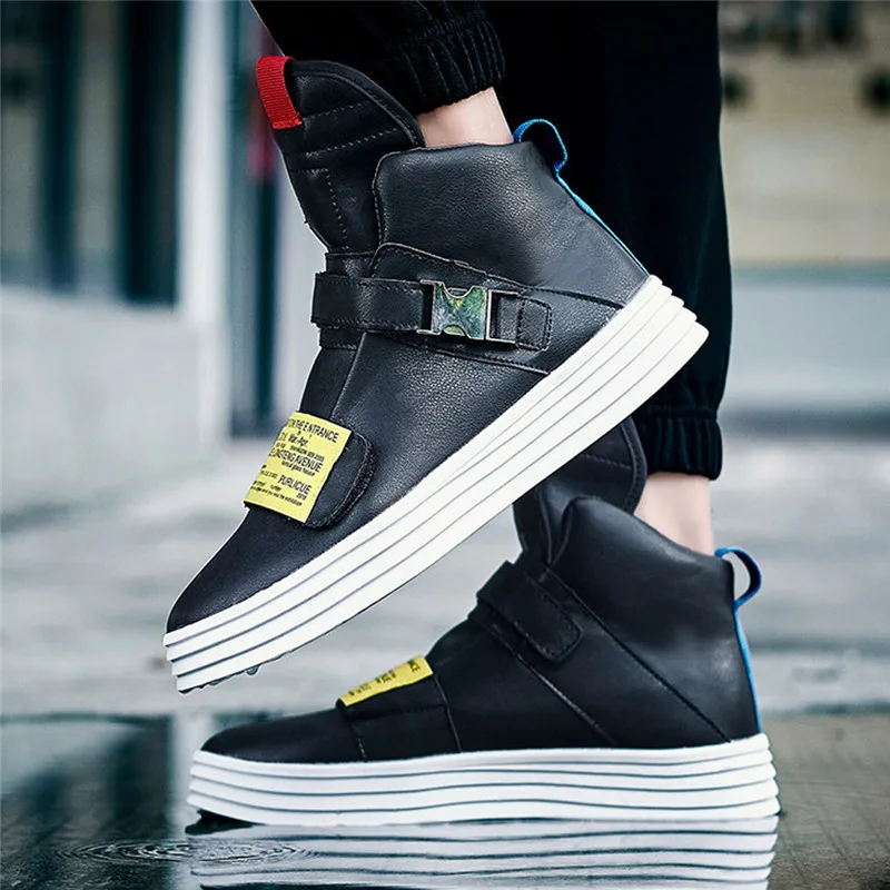 Bota Masculina Para Neve Зимние Модные мужские кожаные ботинки с высоким берцем