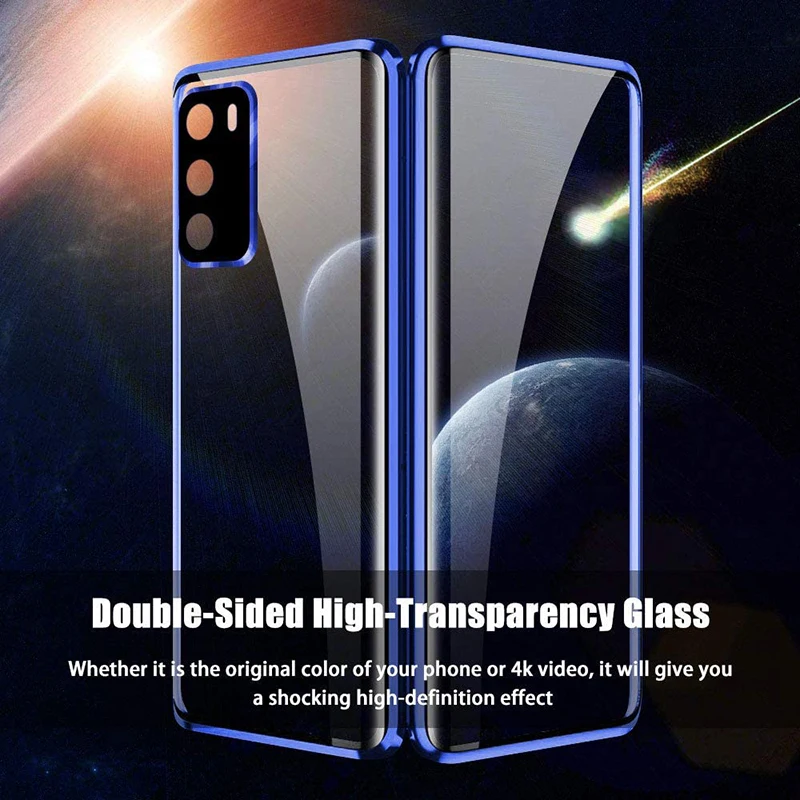 Двухсторонний стеклянный Магнитный чехол для Huawei Honor 50 30 60 50se P40 P30 Mate 20 Nova 8 7 6 7se Pro