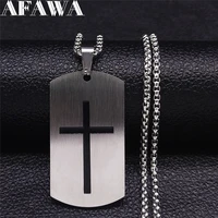 stainless steel christian cross necklace chain womenmen silver color pendant necklace jewelry croix chretienne xh6010s05
