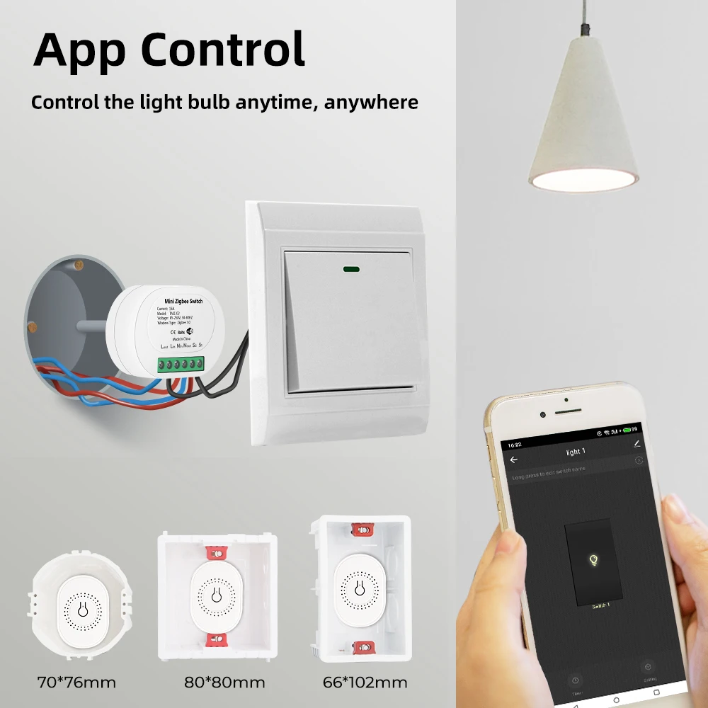 Умный светильник ключатель SMATRUL ZigBee Tuya двухсторонний выключатель 16 А без
