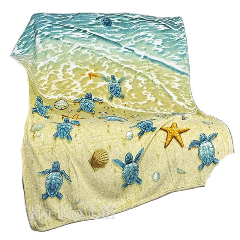 

Turtles On The Beach Super Soft Plush Flannel Blanket By Ho Me Lili Soft Lightweight Durable For Bed Sofa Couch Camping Travel