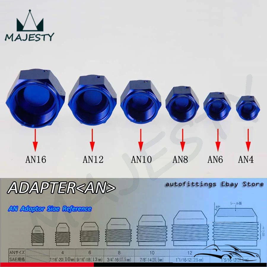 2 шт. алюминиевый 12 ан переходник с женской клешкой/заглушкой/трубной гайкой