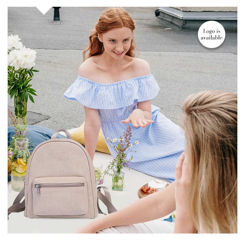 

Lightweigt outdoor cute fashion Portable design Corduroy Mini Ladies Leisure Brand Backpack JT250050