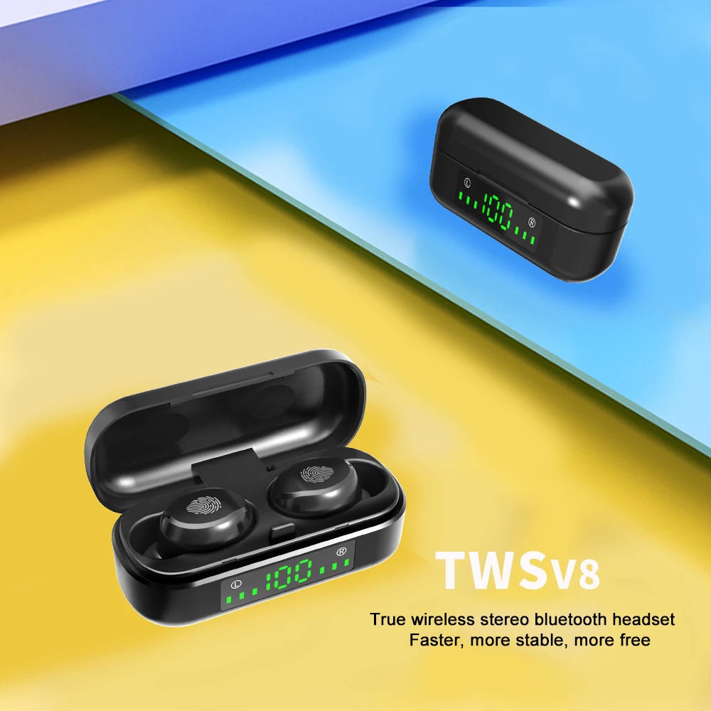 Новинка V8 беспроводные наушники Bluetooth 5 0 TWS Hi-Fi мини в ухо Спортивная Беговая