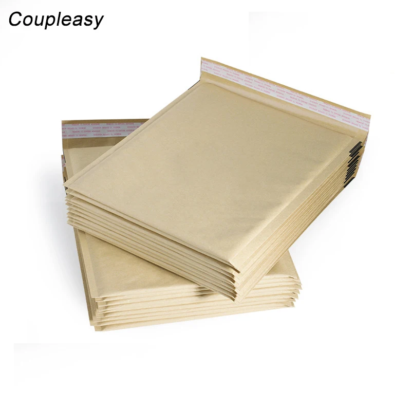 

10pcs 4 sizes Kraft Paper Bubble Envelope Bag Brown Waterproof Bubble Mailer Bag Padded Postal Courier Bags Mail Foam Envelopes