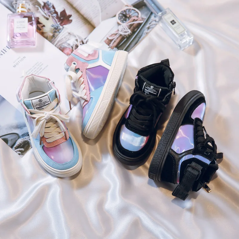 New Autumn Kids Sport Sneakers Baby Girls Genuine Leather Shoes Children Casual Boys Brand Black High Trainers | Детская одежда и