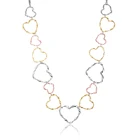 Женское длинное ожерелье, золотистоесеребристое ожерелье с большим полым сердцем, цепочка на шею, ювелирные изделия, подарок для девушки, 2021