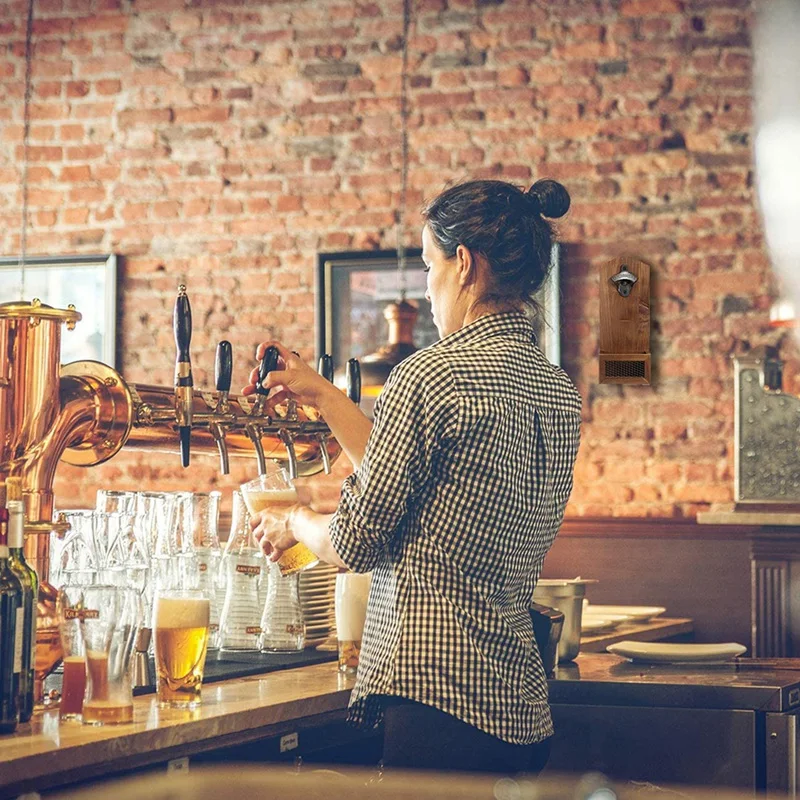 

Wall Mounted Bottle Openers,Beer Bottle Opener with Cap Catcher Bottle Opener for Bar Kitchen Home Accessories