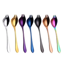 stainless steel salad fork multicolor bread fork creative long handle soup poon for tableware