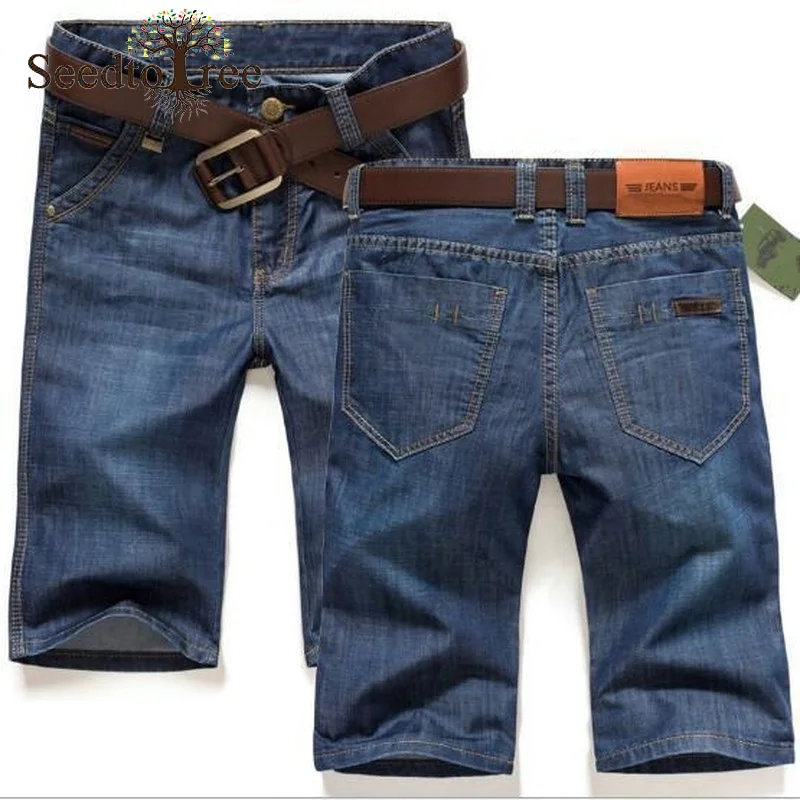 Summer Casual Shorts Men's Jeans Knee Length Pants Large Size Denim