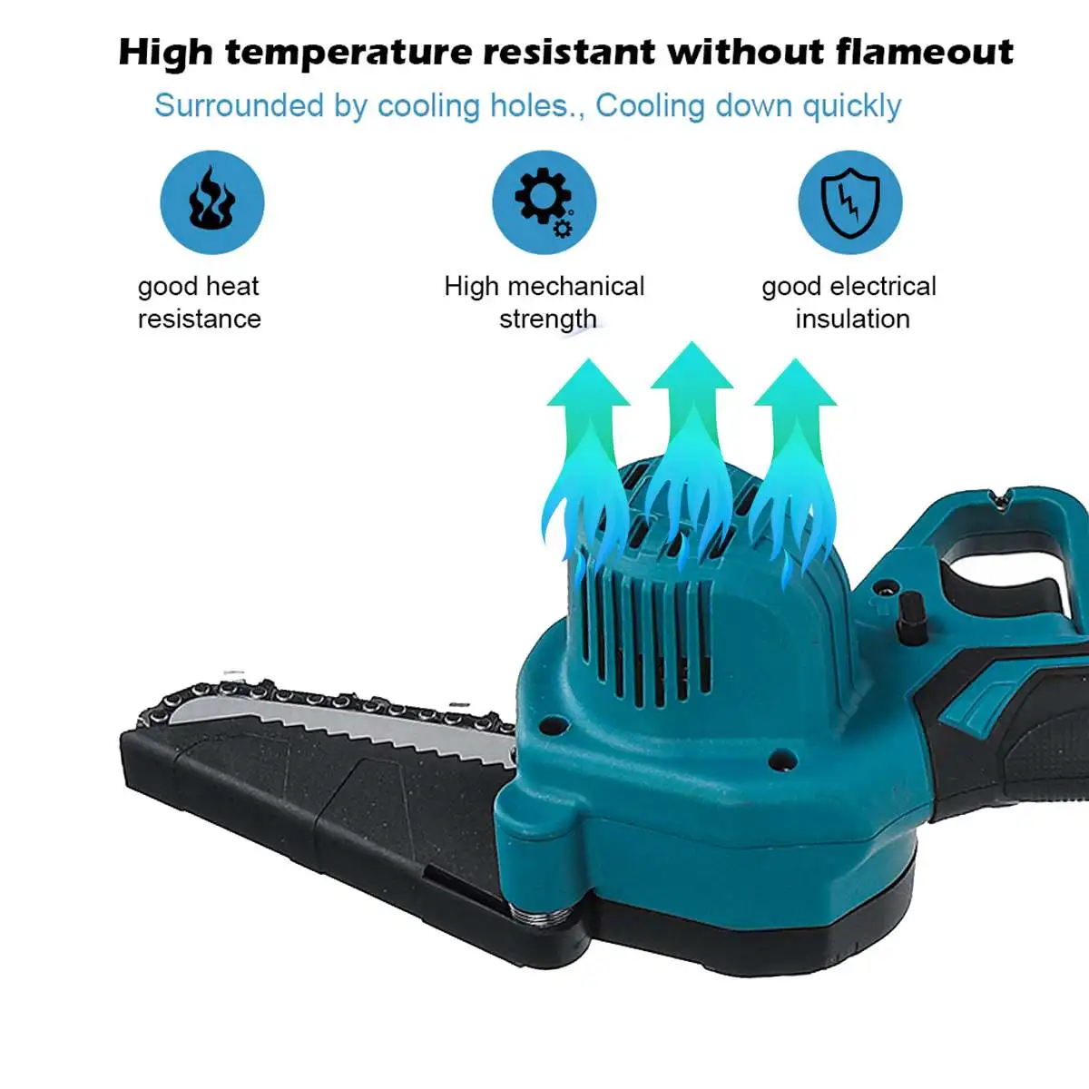 

4 inch Brushless Electric Saw Chainsaw with Thermostat ChainSaws Woodworking Garden Tool for Makita 18V Battery(Tool Only)
