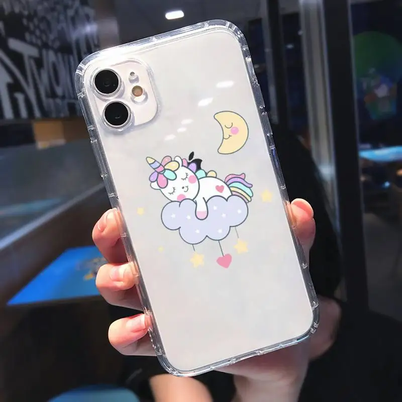 

Unicornio cute cartoon fashion Phone Case Transparent for iPhone 11 12 mini pro XS MAX 8 7 6 6S Plus X 5S SE 2020 XR