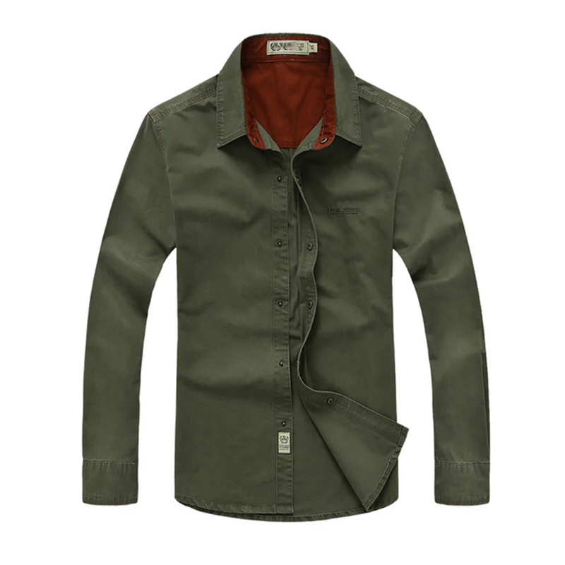 Мужские уличные рубашки с длинным рукавом дышащие весенне осенние из 100% хлопка