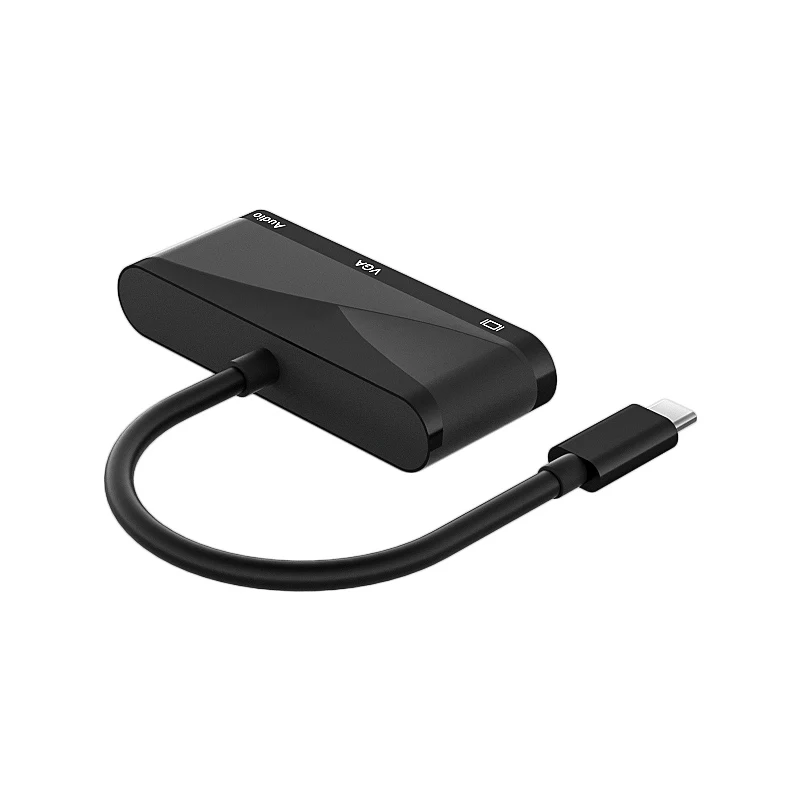 Адаптер 3 в 1 USBC-HDMI 4K 30 Гц USB 3.1 Тип C аналогичен VGA 1080P HDTV 5 мм аудио-и видеоконвертеры
