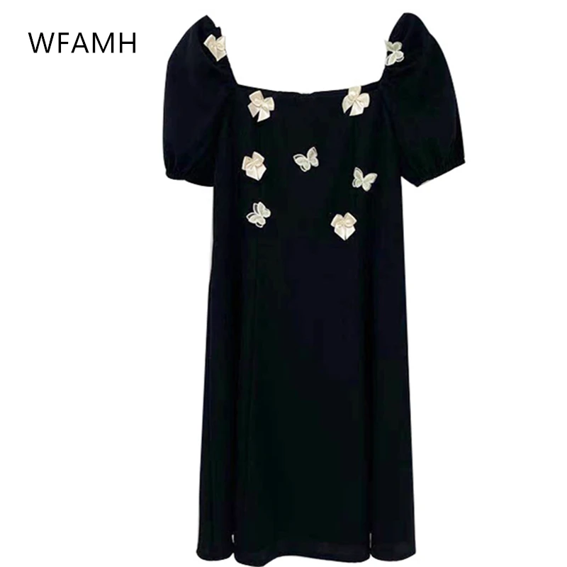 

Large Size Solid Color Women's Animal Three-dimensional Bowknot Summer 2021 New Woven Temperament Sweet Self-cultivation Dress